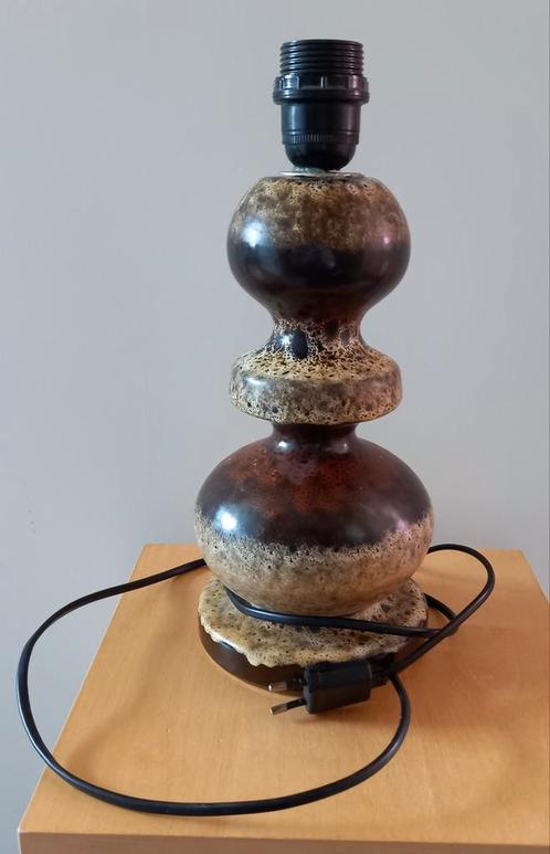 Vintage tafellampenvoet beige bruin lava seventies space age, Verzamelen, Retro, Huis en Inrichting, Ophalen of Verzenden