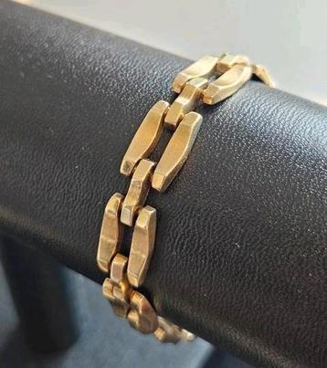 8 karaats 333  gouden armband met Tank fantasie schakels  beschikbaar voor biedingen