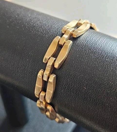 8 karaats 333  gouden armband met Tank fantasie schakels, Sieraden, Tassen en Uiterlijk, Armbanden, Zo goed als nieuw, Goud, Goud
