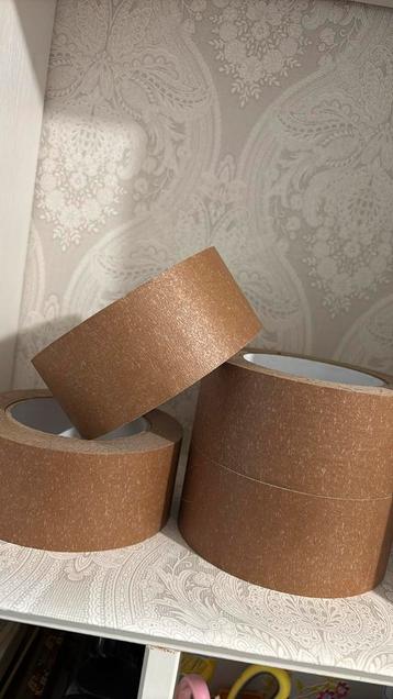Papier tape rollen 4x bruin plakband kraft beschikbaar voor biedingen