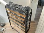 Vouwbed Luxor 90x200 blauw/grijs, Grijs, 90 cm, Eenpersoons, Ophalen of Verzenden