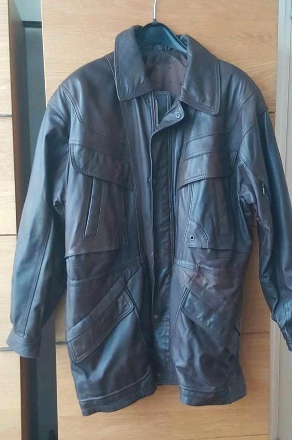 Mooie bruine leren herenjas  (lamsleer) maat 52/54, Kleding | Heren, Jassen | Winter, Zo goed als nieuw, Maat 52/54 (L), Bruin