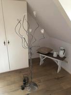 Prachtige rvs lamp met kristallen, Huis en Inrichting, Lampen | Vloerlampen, Ophalen of Verzenden, Zo goed als nieuw, 150 tot 200 cm