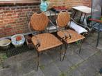 Set van rieten en ijzeren stoelen, Antiek en Kunst, Antiek | Meubels | Stoelen en Banken, Ophalen