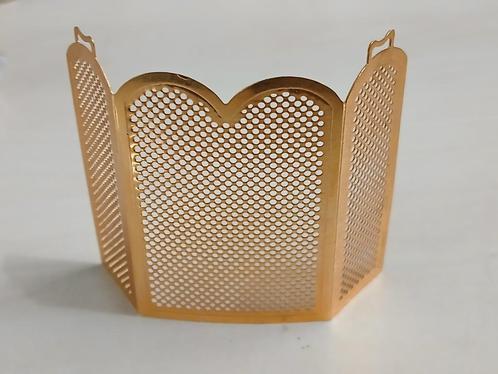 Metalen haard rek goudkleur schaal 1:12, Verzamelen, Poppenhuizen en Toebehoren, Zo goed als nieuw, Decoratie, Ophalen of Verzenden