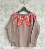 United Colors of Benetton gebreide trui bloem retro S, Verzenden, Benetton, Beige, Zo goed als nieuw