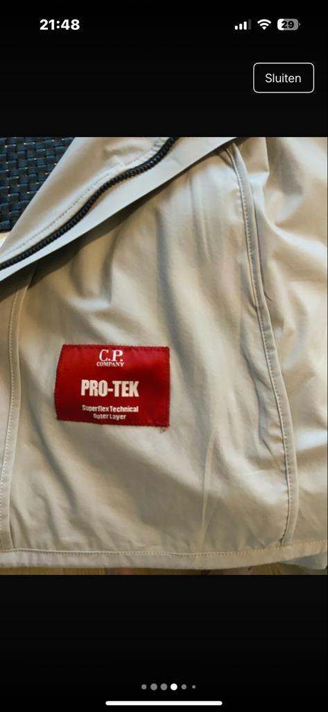 C.P. Company Pro-Tek Jas - Maat M, Kleding | Heren, Jassen | Zomer, Zo goed als nieuw, Maat 48/50 (M), Beige, Ophalen of Verzenden