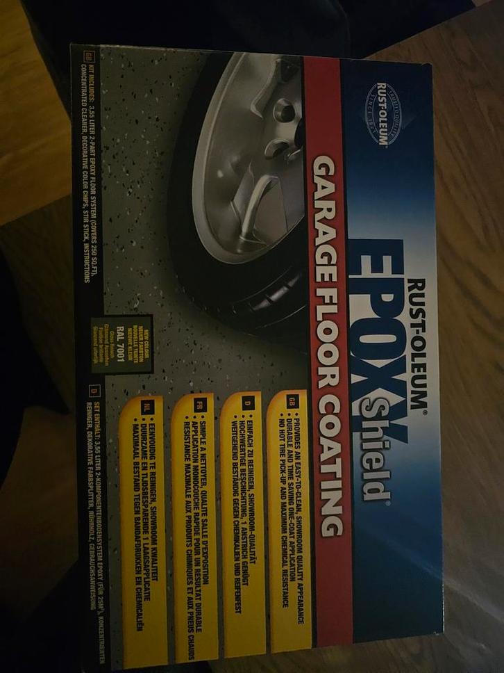 Rust-Oleum EpoxyShield Garagevloer Coating, Doe-het-zelf en Verbouw, Verf, Beits en Lak, Nieuw, Verf, Minder dan 5 liter, Grijs