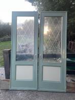 Antieke schuifdeuren met glas, Doe-het-zelf en Verbouw, Deuren en Horren, Ophalen, Gebruikt, 120 cm of meer, Binnendeur