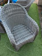 4 Tuinstoelen met kussens - Gebruikt, maar mooi!, Ophalen, Gebruikt, Wicker