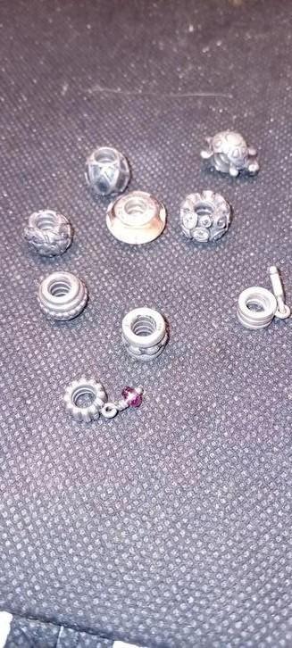 PANDORA. 9 vintage zilveren kralen. Gemerkt ale beschikbaar voor biedingen