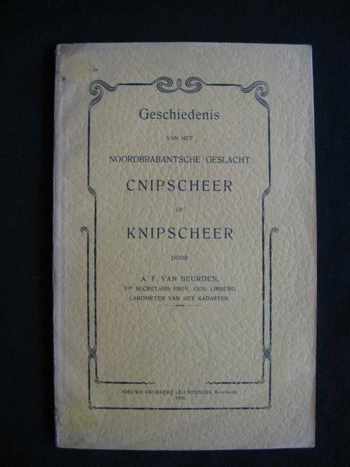 Genealogie. Geslacht Cnipscheer of Knipscheer, Boeken, Geschiedenis | Stad en Regio, Gelezen, 20e eeuw of later, Ophalen of Verzenden