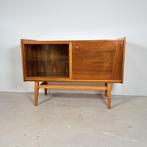 Vintage sideboard/ televisiekast hoogglans noot, Bilea, Met deur(en), 100 tot 150 cm, Vintage, Ophalen of Verzenden