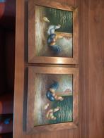2 schilderijtjes, Minder dan 50 cm, Ophalen of Verzenden, Zo goed als nieuw, Minder dan 50 cm