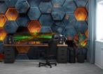 Fotobehang / Behang - Gamekamer - Gameroom - Hexagon Lava, Fotobehangkoning.nl, Gamekamer, Verzenden, Hoogeveen