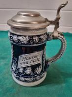 bierpul gott erhalts duits aardewerk tinnen deksel, Verzamelen, Glas en Borrelglaasjes, Ophalen of Verzenden, 'T Olde Gre-j, Info@toldegrej.nl