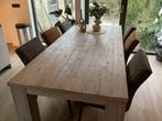 mooie grote eetkamertafel wagonhout 220x100, Ophalen, Zo goed als nieuw