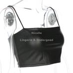 Leather Look/leder Look - Wetlook Topje maat S (017), Zwart, Maat 42/44 (L), Nieuw, Ophalen of Verzenden