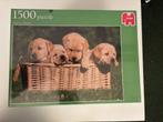 puzzel Jumbo honden in de mand nieuw 1500 stukjes, Ophalen of Verzenden, 500 t/m 1500 stukjes, Nieuw, Legpuzzel