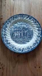 Engels blauw Myott's Country Life platte dinerborden, Antiek en Kunst, Antiek | Servies los, Ophalen