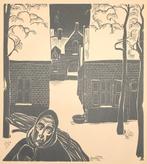 Jan-Frans Cantré (1886-1931) Houtsnede 'Winter' ~1925. Afme, Antiek en Kunst, Kunst | Etsen en Gravures, Verzenden