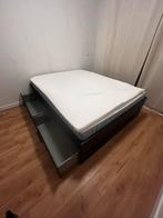 Tweepersoonsbed 160x200 - Amsterdam Noord, Huis en Inrichting, Slaapkamer | Bedden, Ophalen, Gebruikt, Bruin, Tweepersoons