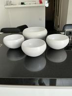 Set van 4 witte schalen, Overige materialen, Schaal, Rond, Ophalen of Verzenden