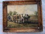 Klassiek Schilderij: Boer met Paarden op het Land, Antiek en Kunst, Kunst | Schilderijen | Klassiek, Ophalen