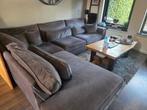 Velvet bruine hoekbank (lounge), Huis en Inrichting, Ophalen, Gebruikt