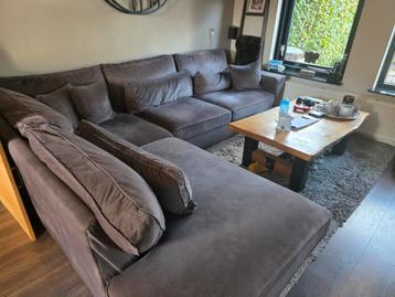 Velvet bruine hoekbank (lounge) beschikbaar voor biedingen