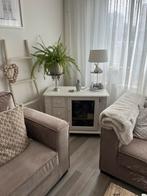 Krijtverf wit kastje met glas deurtje, Huis en Inrichting, Ophalen, Gebruikt, 50 tot 100 cm, Glas