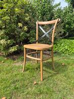 Set 4 vintage landelijk crossback Franse bistro stoelen, Ophalen, Zo goed als nieuw, Bruin, Vier