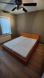 Elektrisch verstelbaar bed 175x212 + zgan matrassen, Huis en Inrichting, Ophalen, Verstelbaar, Bruin, Tweepersoons