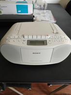 Sony CFD-S70 radio wit. Met cassette en CD., Audio, Tv en Foto, Radio's, Ophalen, Zo goed als nieuw, Transistorradio, Met cd-speler