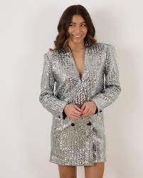 Anine Bing Veneda Pailletten Mini Jurk Zilver Maat M, Kleding | Dames, Jurken, Maat 38/40 (M), Overige kleuren, Boven de knie