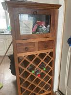 KOOPJE Wijnkast / Drankenkast met glazen deur, Huis en Inrichting, Ophalen, Gebruikt, 100 tot 150 cm, Teakhout