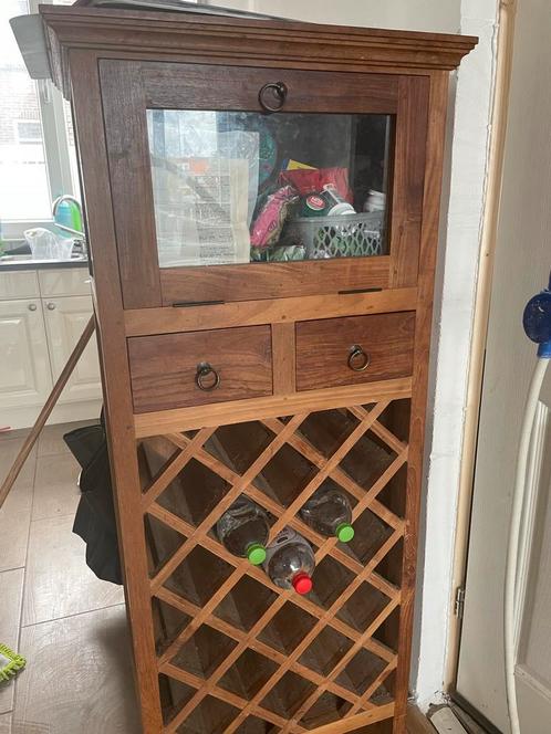 KOOPJE Wijnkast / Drankenkast met glazen deur, Huis en Inrichting, Kasten | Vitrinekasten, Gebruikt, 100 tot 150 cm, 50 tot 100 cm