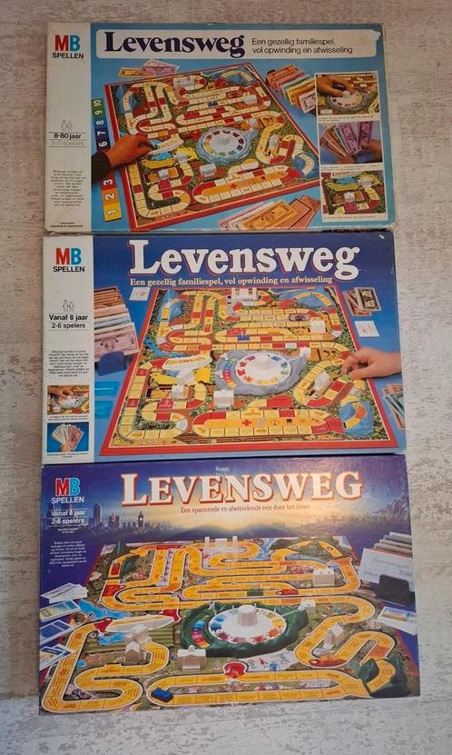 3x Het oude spel Levensweg, Hobby en Vrije tijd, Gezelschapsspellen | Bordspellen, Zo goed als nieuw, Een of twee spelers, Drie of vier spelers
