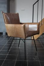Luxe eetkamerstoel SANNE Jess Design leer vintage industrial, Huis en Inrichting, Stoelen, Ophalen, Gebruikt, Bruin, Metaal