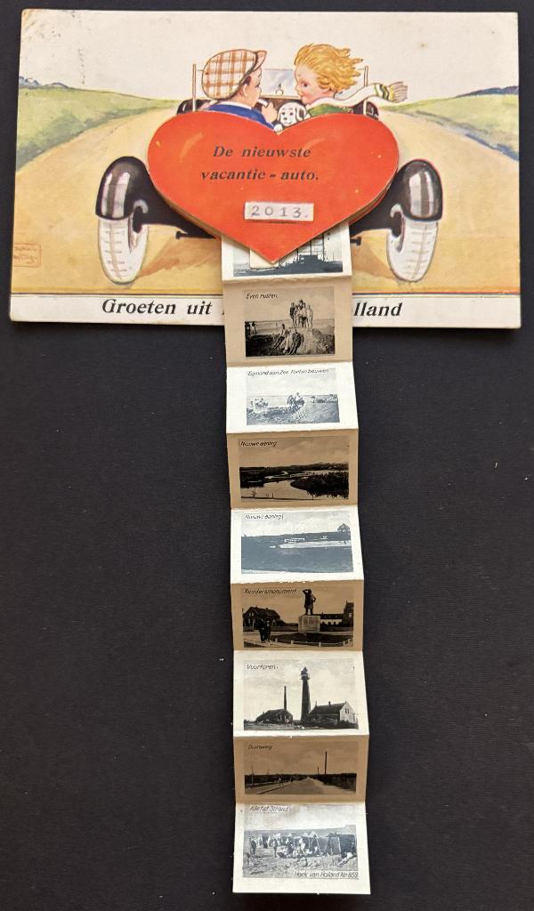 Hoek van Holland (Z.H.), Leporello, Klepjeskaart met 10 afb., Verzamelen, Ansichtkaarten | Nederland, Gelopen, Zuid-Holland, 1920 tot 1940