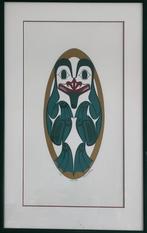 Haida kunst, Frog (Kikker), originele zeefdruk ingelijst, Ophalen of Verzenden