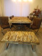 Eet tafels en 6 eetkamerstoelen, Huis en Inrichting, Tafels | Salontafels, Ophalen, 150 tot 200 cm, Zo goed als nieuw, 150 tot 200 cm