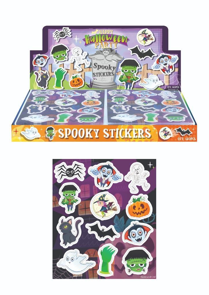 PARTIJ HALLOWEEN SPOOKY STICKERVELLEN 10X11,5CM, Diversen, Rommelmarktspullen, Nieuw, Ophalen of Verzenden