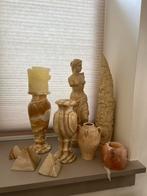 Beige nude accesoires beeld steen marmer edelsteen kaars, Ophalen, Zo goed als nieuw
