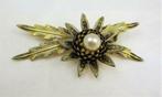 Elegante vintage Damascener Toledo techniek broche, Ophalen, Zo goed als nieuw, Goud, Overige materialen