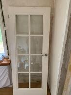 Deur met blank facet glas, Doe-het-zelf en Verbouw, Deuren en Horren, Ophalen, Gebruikt, 80 tot 100 cm, Binnendeur
