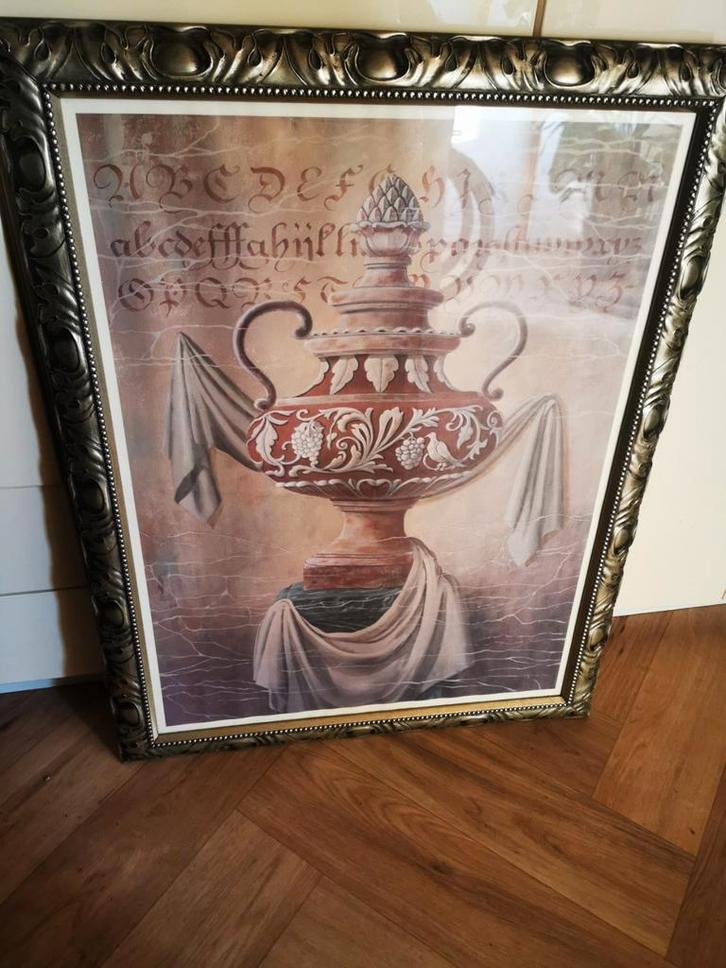 Decoratieve Print met Ornament in Lijst 70 x 120, Huis en Inrichting, Woonaccessoires | Schilderijen, Tekeningen en Foto's, Zo goed als nieuw