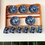 Rekje met Delfts blauw. Kopjes en schoteltjes., Antiek en Kunst, Ophalen