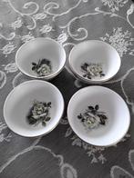4 retro pinda schaaltjes Flora plateel Gouda jaren 50, Ophalen of Verzenden, Huis en Inrichting