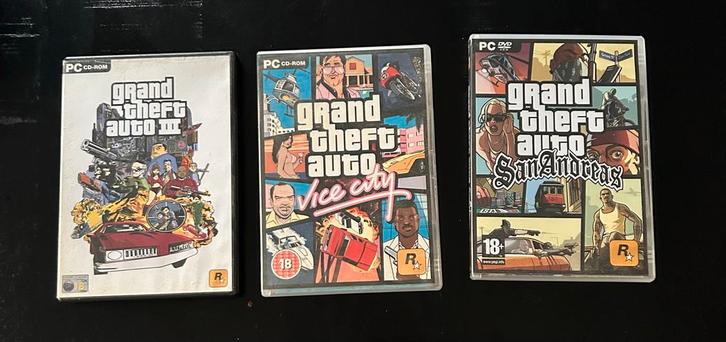 GTA Trilogy - GTA 3, Vice City, San Andreas - PC, Spelcomputers en Games, Games | Pc, Zo goed als nieuw, Avontuur en Actie, 1 speler